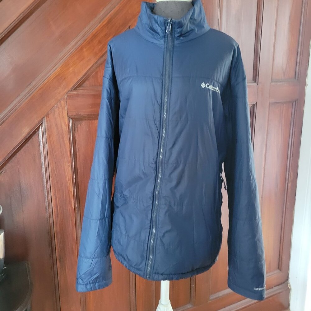 Columbia Mens Omni-Heat Insulated Jacket 2X Blue Water-Resistant Full Zip